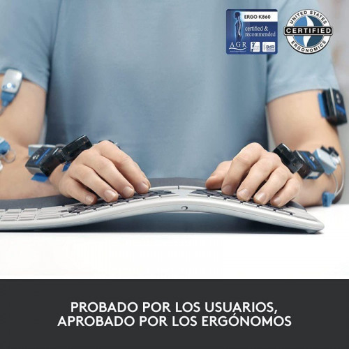 Logitech Ergo K860 For Business Teclado Inalámbrico Bluetooth Negro