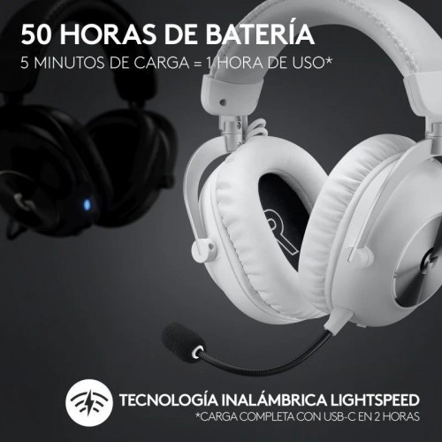 Logitech G PRO X 2 LIGHTSPEED Auriculares Inalámbricos Bluetooth Gaming Blancos
