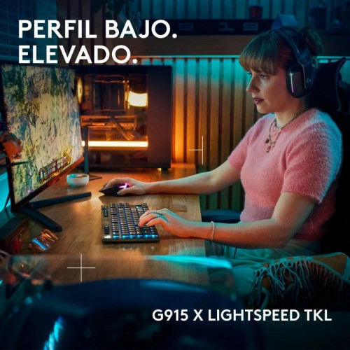 Logitech G915 X LIGHTSPEED TKL Teclado Mecánico Gaming Inalámbrico GL Tactile PBT Negro