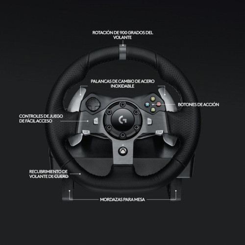 Logitech G920 Driving Force Volante y Pedales para Xbox Series/Xbox One/PC/Mac Negro