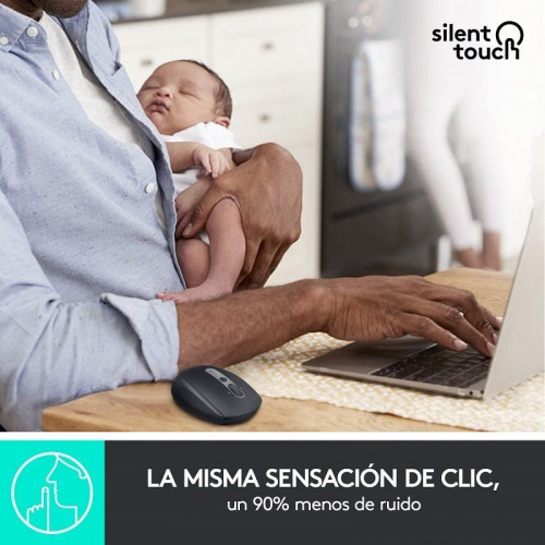 Logitech M590 Silent Ratón Inalámbrico Multidispositivo 1000DPI Negro
