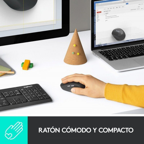 Logitech M590 Silent Ratón Inalámbrico Multidispositivo 1000DPI Negro