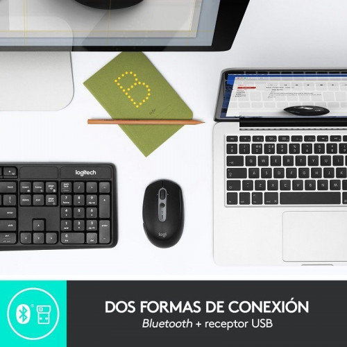 Logitech M590 Silent Ratón Inalámbrico Multidispositivo 1000DPI Negro