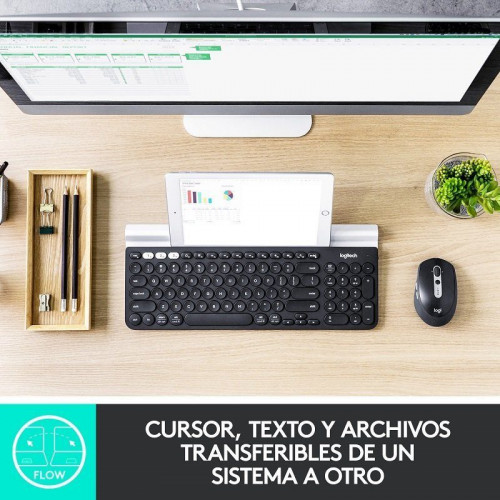 Logitech M590 Silent Ratón Inalámbrico Multidispositivo 1000DPI Negro