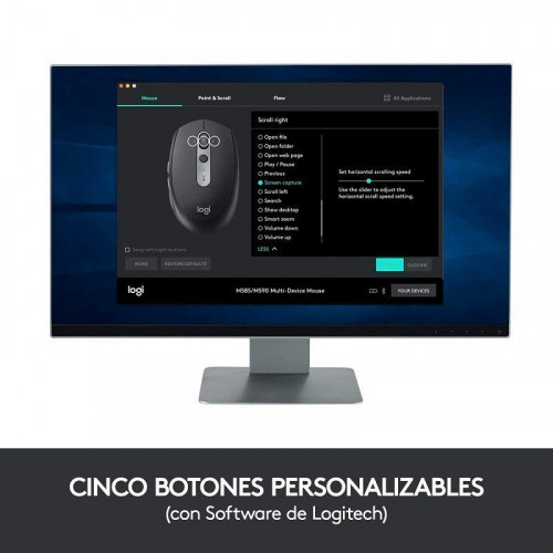 Logitech M590 Silent Ratón Inalámbrico Multidispositivo 1000DPI Negro
