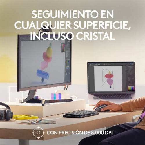 Logitech MX Master 3S para Mac, Apple, iPad, Funciona sobre cristal con Clics Silencioso, USB-C Negro