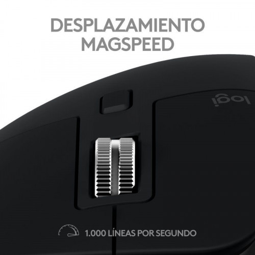 Logitech MX Master 3S para Mac, Apple, iPad, Funciona sobre cristal con Clics Silencioso, USB-C Negro