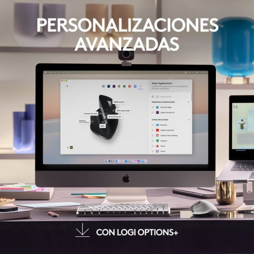 Logitech MX Master 3S para Mac, Apple, iPad, Funciona sobre cristal con Clics Silencioso, USB-C Negro