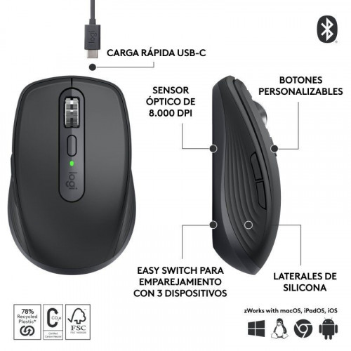 Logitech Pack MX Keys Mini Teclado Inalámbrico Bluetooth + Logitech MX Anywhere 3S Ratón Bluetooth