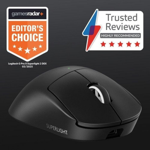 Logitech PRO X SUPERLIGHT 2 DEX Ratón Gaming Inalámbrico para Diestros 44000 DPI Negro