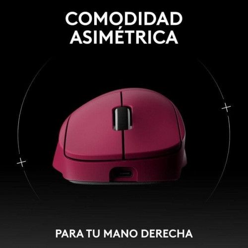 Logitech PRO X SUPERLIGHT 2 DEX Ratón Gaming Inalámbrico para Diestros 44000 DPI Magenta