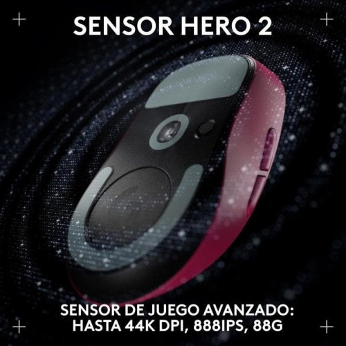 Logitech PRO X SUPERLIGHT 2 DEX Ratón Gaming Inalámbrico para Diestros 44000 DPI Magenta