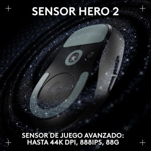 Logitech PRO X SUPERLIGHT 2 DEX Ratón Gaming Inalámbrico para Diestros 44000 DPI Negro