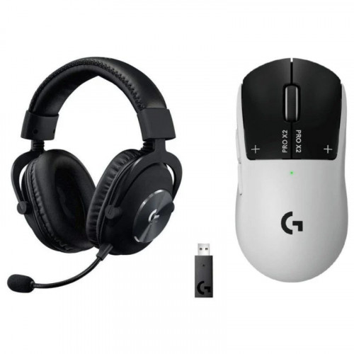 Logitech PRO X2 SUPERSTRIKE inalámbrico 44000 DPI blanco háptico LIGHTSPEED + G Pro X Auriculares Gaming Inalámbricos con Lightspeed Negros