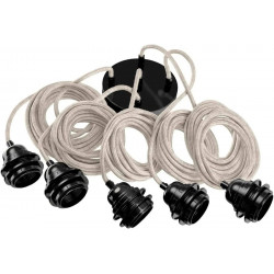 Luminaria colgante Hang 5 de lino