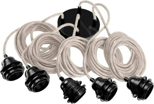 Luminaria colgante Hang 5 de lino