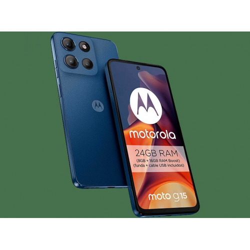 Móvil - Motorola Moto g15, Navy Peony, 512 GB, 8 GB RAM, 6.72