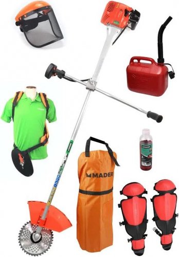 MADER Desbrozadora de gasolina 00441 de 1470 w de potencia + accesorios