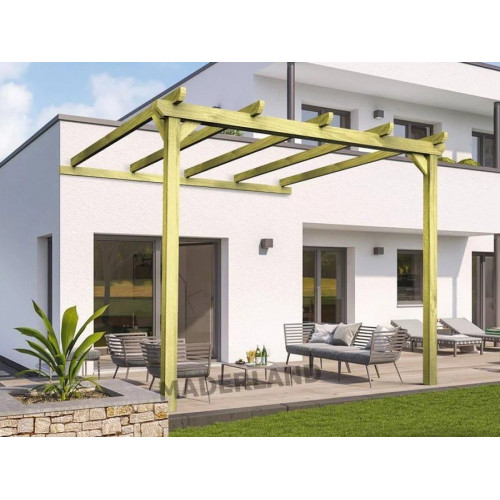 Maderland Pérgola de madera Maciza Adosada Lloret