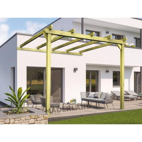 Maderland Pérgola de madera Maciza Adosada Lloret