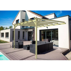 Maderland Pérgola de madera Maciza Adosada Nantes – Gardeneas