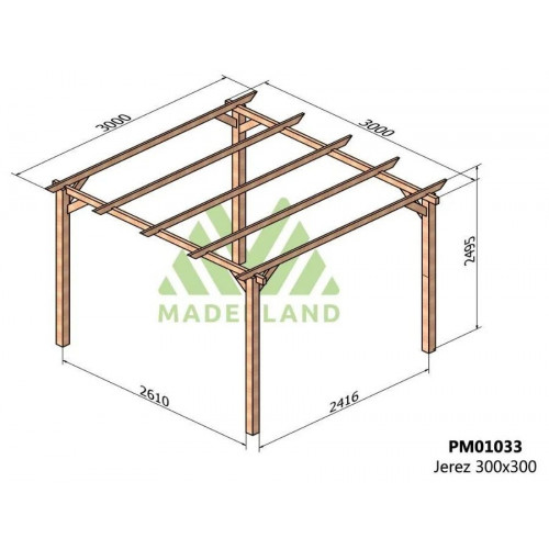 Maderland Pérgola de madera maciza Jerez
