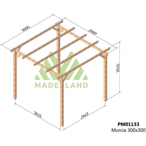 Maderland Pérgola de madera Maciza Murcia