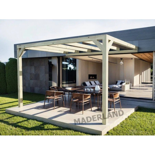Maderland Pérgola Laminada Adosada de Madera Burgos