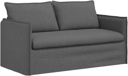 Maison exclusive juego de sofá 2 uds. gris oscuro tela