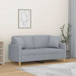 Maison Exclusive Sofá de 2 Plazas Con Cojines Tela Gris Claro 140 cm