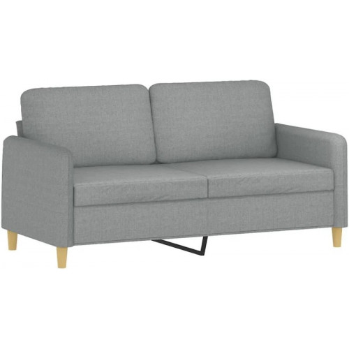 Maison Exclusive Sofá de 2 Plazas Con Cojines Tela Gris Claro 140 cm