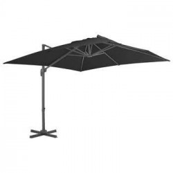 Maison Exclusive Sombrilla de jardín con base portátil gris
