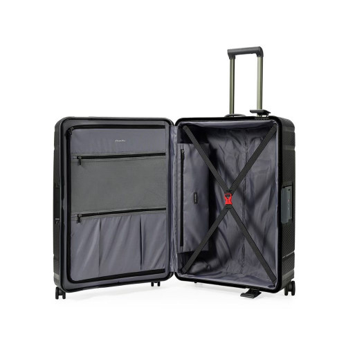 Maleta trolley grande polipropileno doble frame 75,5 cms 5,5 kg. Negro