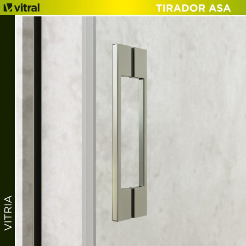 Mampara corredera Vitria transparente perfil cromado 6mm (130-135)x150cm