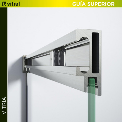 Mampara corredera Vitria transparente perfil cromado 6mm (150-155)x150cm