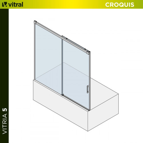 Mampara corredera Vitria transparente perfil cromado 6mm (150-155)x150cm