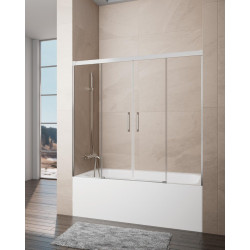 Mampara de bañera Noa transparente perfil cromado 170x150 cm