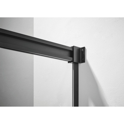 Mampara de bañera Noa transparente perfil negro 145x150 cm