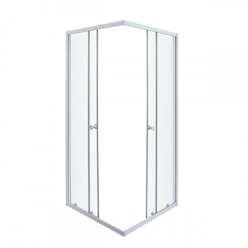 Mampara de ducha 80x80x185 cm Aluminio blanco 4mm Garian