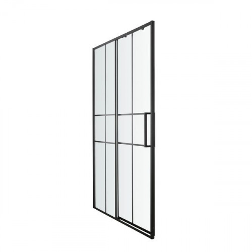 Mampara de ducha corredera Izza negro 140 cm