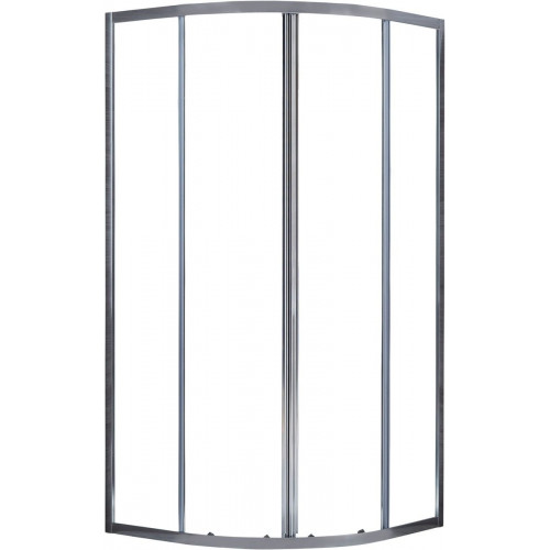 Mampara de ducha corredera transparente Essential perfil cromo (72.5-74)x(72.5-74)x185 cm 4 mm