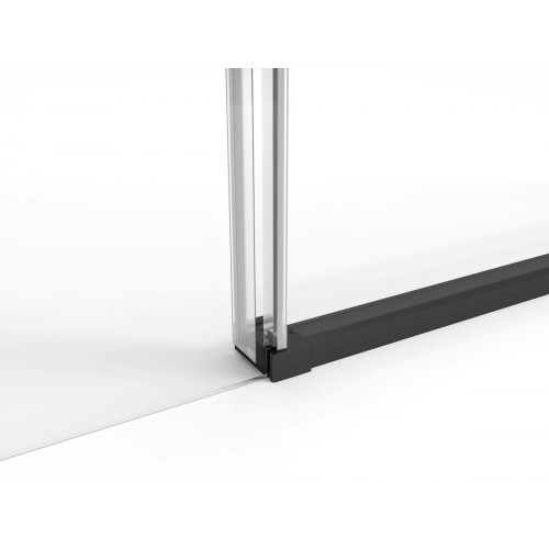 Mampara de ducha corredera transparente Slim perfil negro (65-70)x(65-70)x195 cm 6 mm