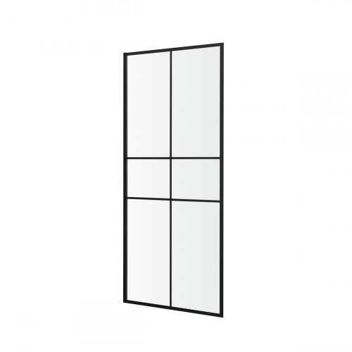 Mampara de ducha fija 80 cm Negro nate Izza
