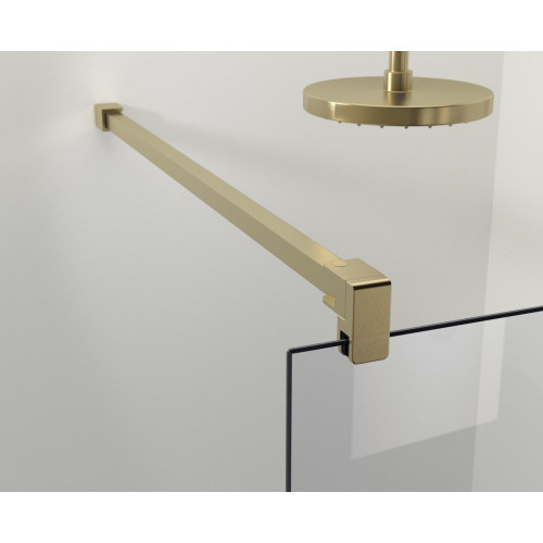 Mampara de ducha fija Cool perfil aluminio dorado (70-71.5)x200 cm cristal templado 8mm transparente antical reversible Vanguard
