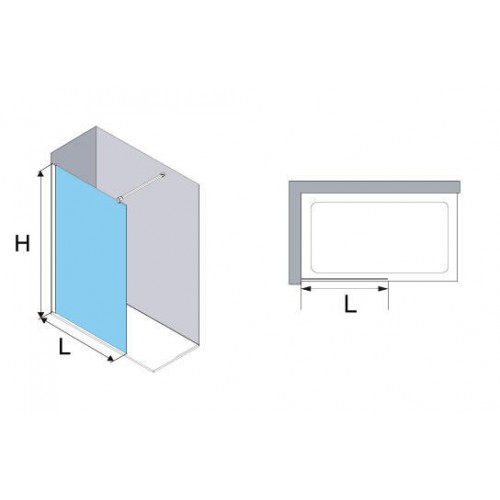Mampara de ducha fija Cool perfil aluminio dorado (70-71.5)x200 cm cristal templado 8mm transparente antical reversible Vanguard