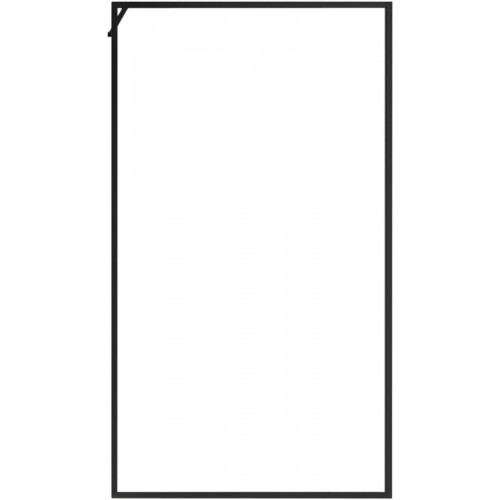 Mampara de ducha fija Cool perfil aluminio negro (100)x200 cm cristal templado 8mm transparente antical reversible. Barra fijación muro o techo recortable incluida Vanguard
