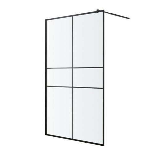 Mampara de ducha fija Izza negro 100cm