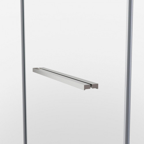 Mampara de ducha frontal 1 fijo + 1 puerta corredera transparente Espaze perfil aluminio cromo (95-97.5)x195 cm cristal 6mm cierre magnético con guía inferior marca GME