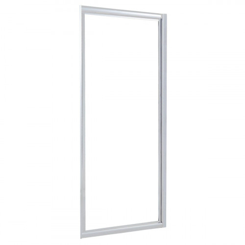 Mampara de ducha frontal 1 puerta batiente transparente Essential perfil aluminio cromo (77-80)x185 cm cristal 4 mm cierre magnético con guía inferior marca Sensea