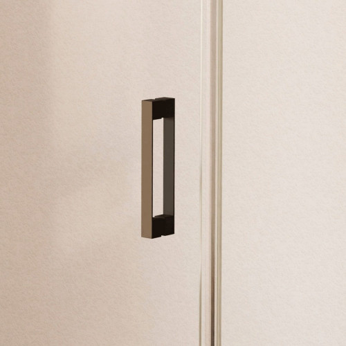 Mampara de ducha frontal corredera + fijo, sin perfil inferior, Vidrio de seguridad 6mm antical, 98,5 a 103 cm x 195cm H, REVERSIBLE, Negro